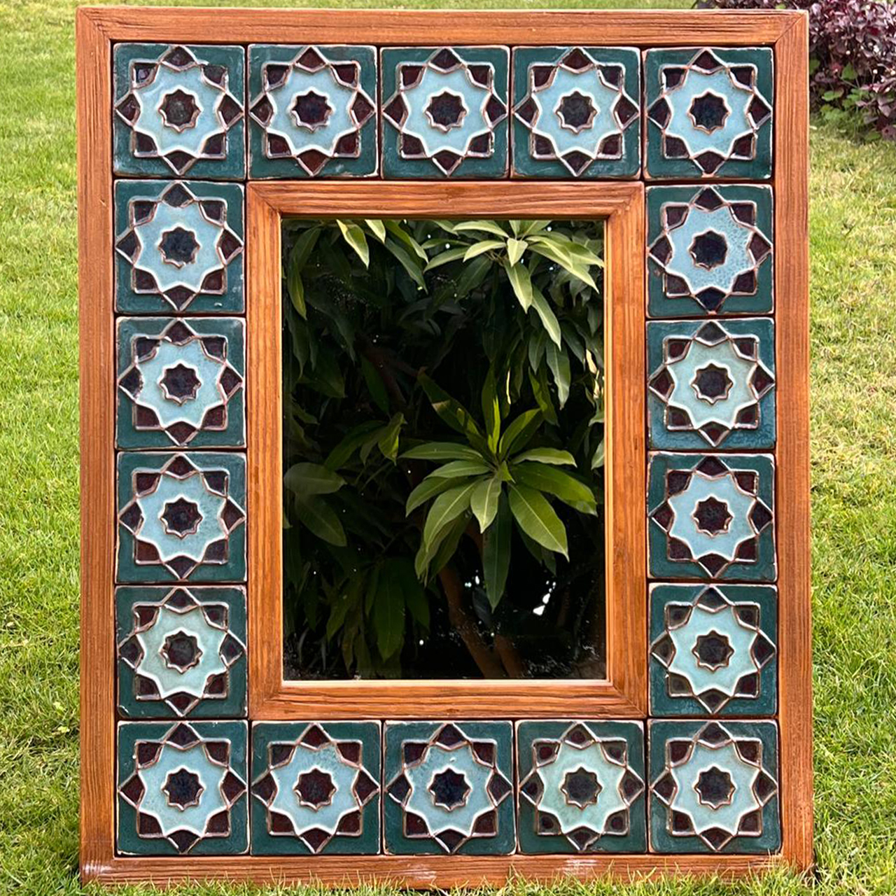 KHATM MIRROR (BLUE AND BROWN)